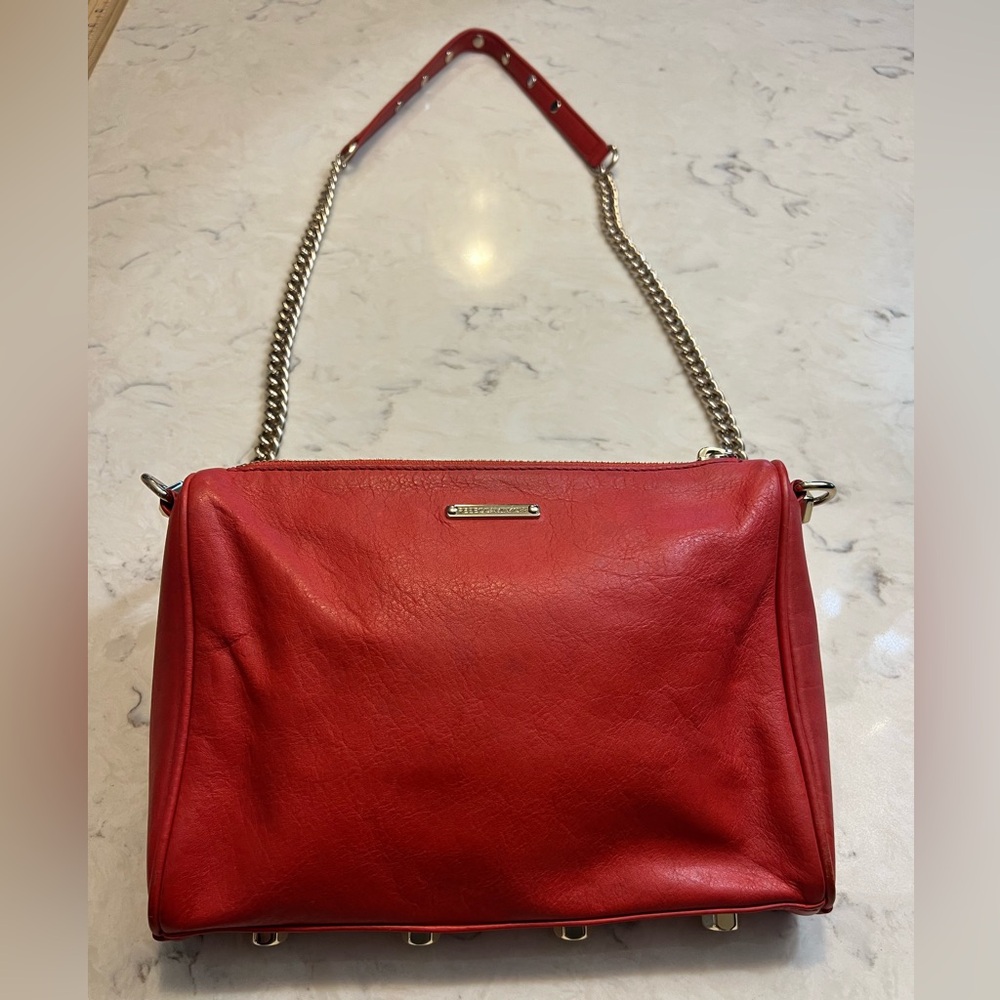 Rebecca Minkoff‎ Red Crossbody Bag with Chain Strap - Picture 4 of 7